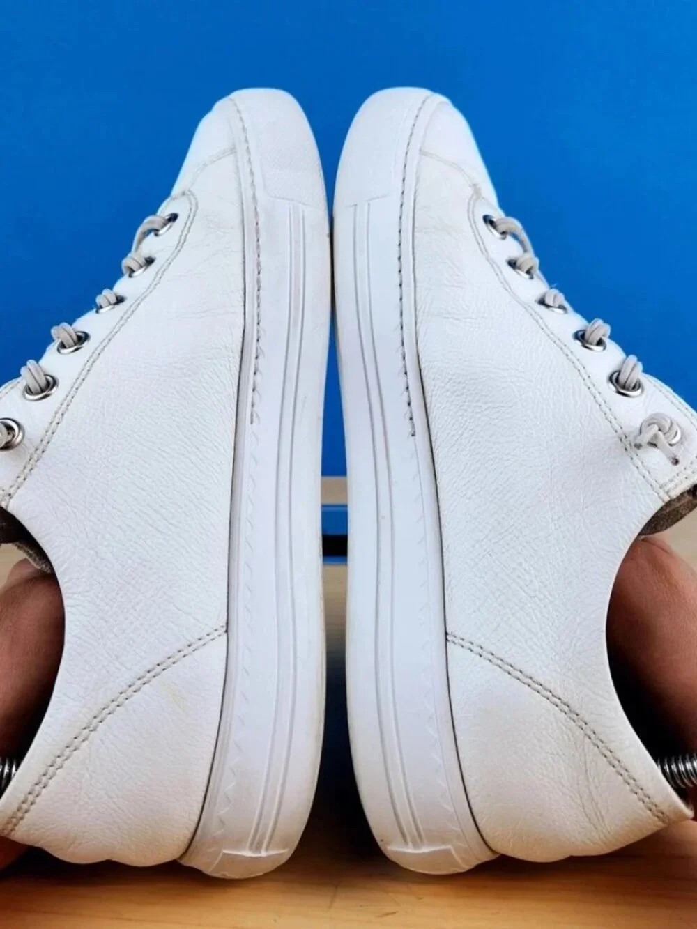 Paul Green Hadley Platform Low Sneakers White Leather Womens Size 7.5 Austria